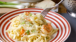 chicken alfredo and shrimp