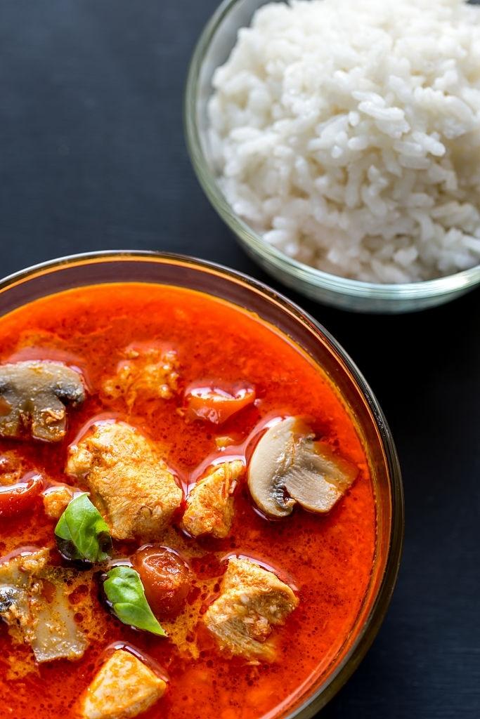 Authentic Thai red chicken curry