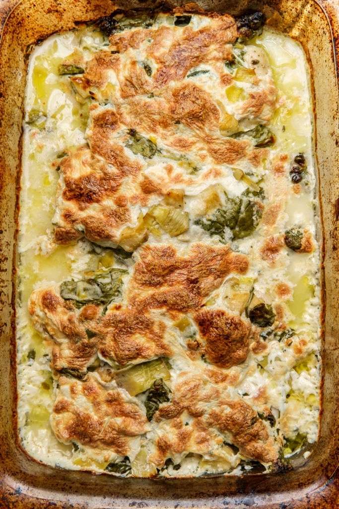 keto spinach artichoke chicken casserole