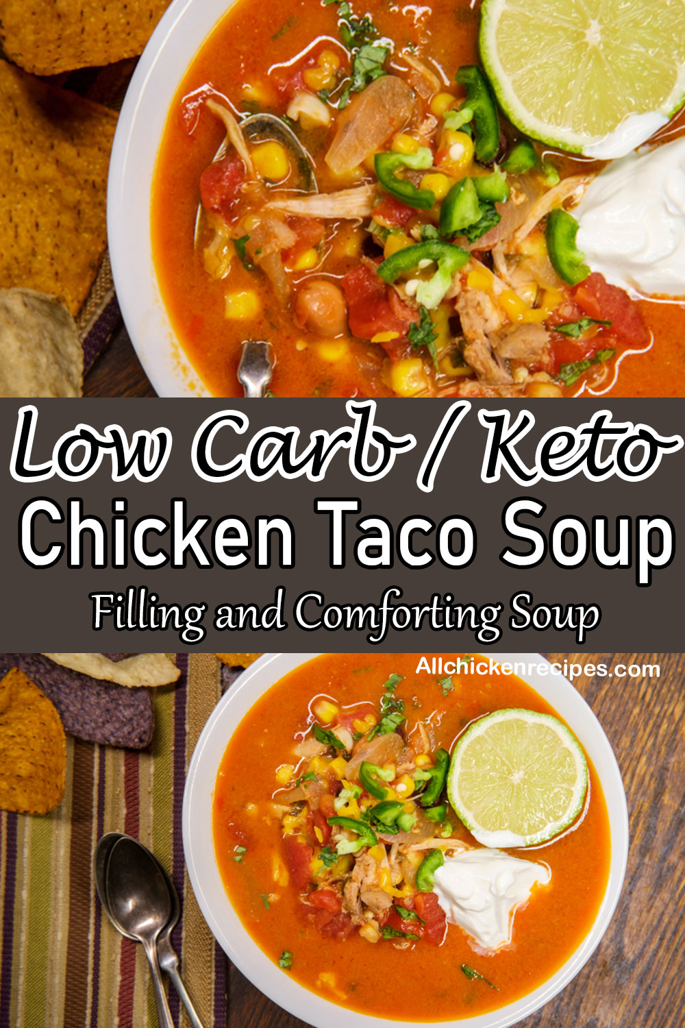 low carb keto chicken taco soup