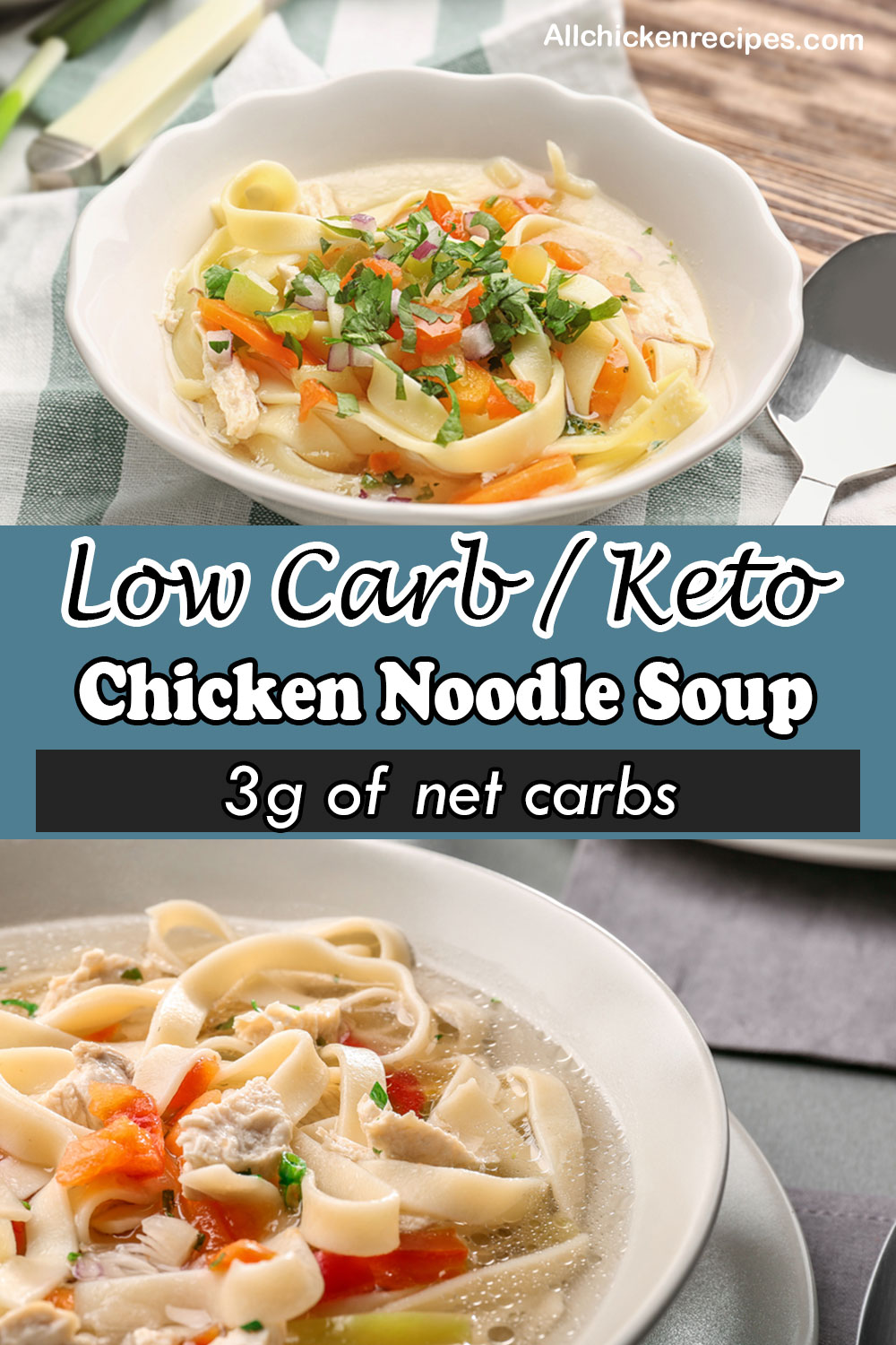 low carb keto chicken noodle soup