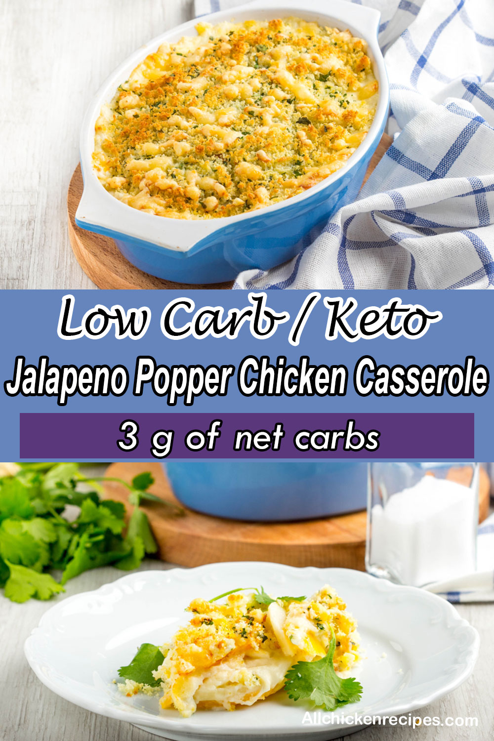 low carb keto jalapeno popper chicken casserole