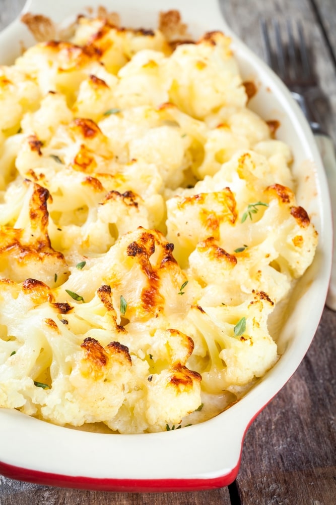 keto chicken cauliflower cheese bake