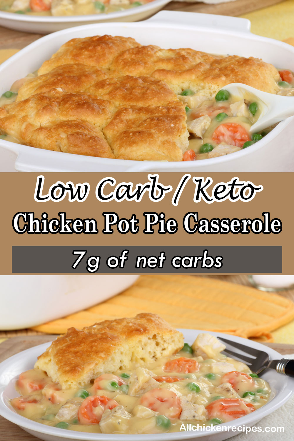 low carb Keto Chicken Pot Pie Casserole