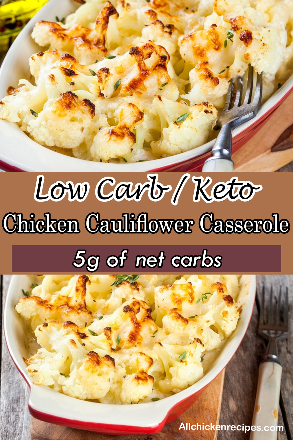 low carb keto chicken cauliflower casserole
