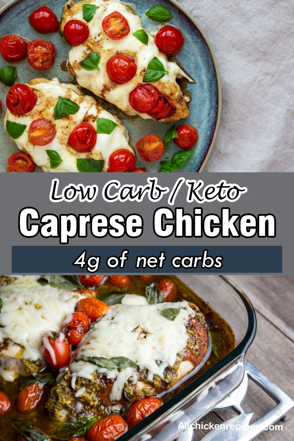 Keto Caprese Chicken - Low Carb Balsamic Caprese Chicken