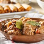 Authentic chicken adobo with potatoes