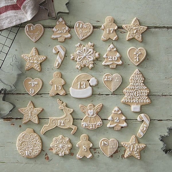 delightful gingerbread advent calendar featuring 24 individually decorated gingerbread cookies