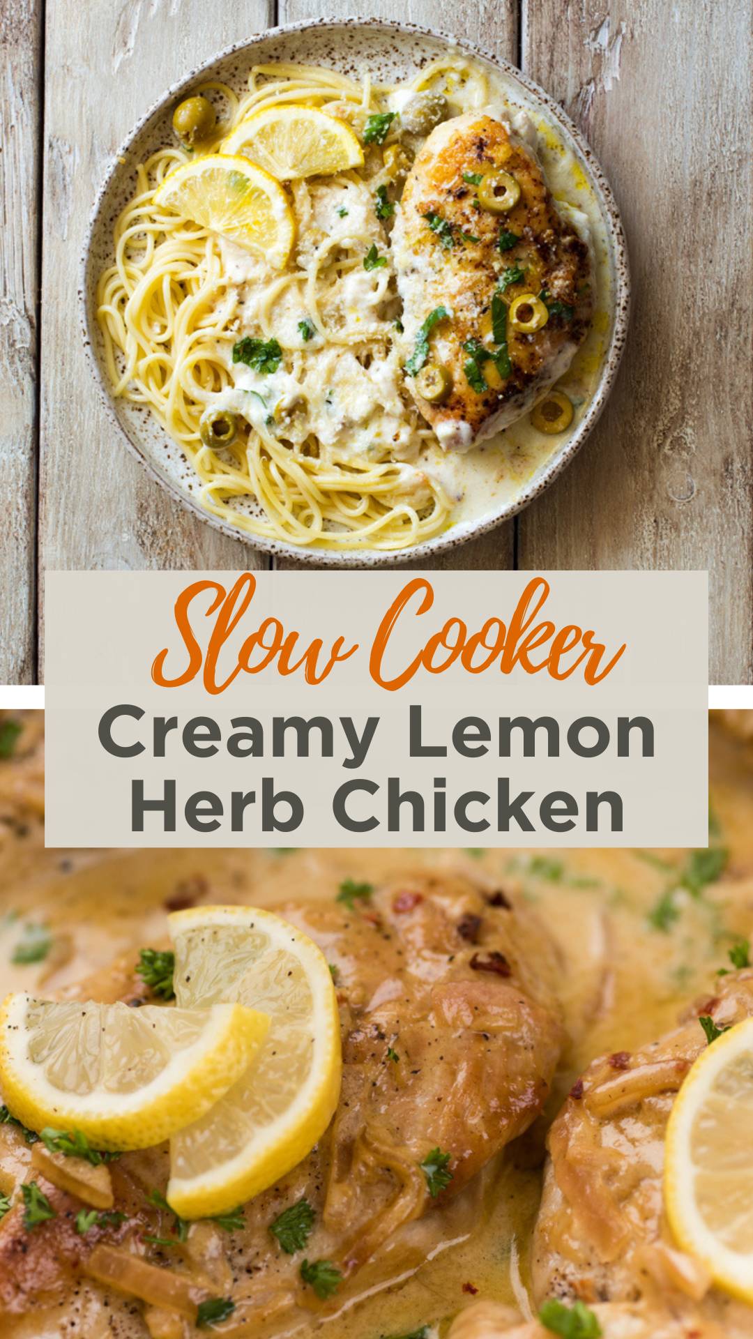 Slow Cooker Creamy Lemon Herb Chicken