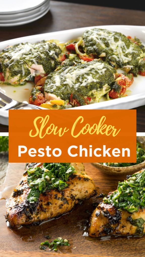 Easy Slow Cooker Pesto Chicken