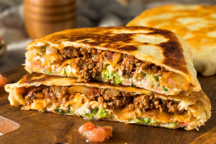 cheese burger quesadilla