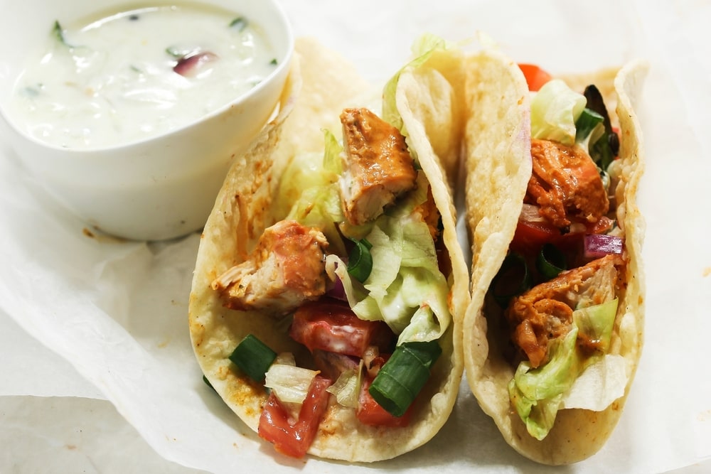 chicken tikka tacos