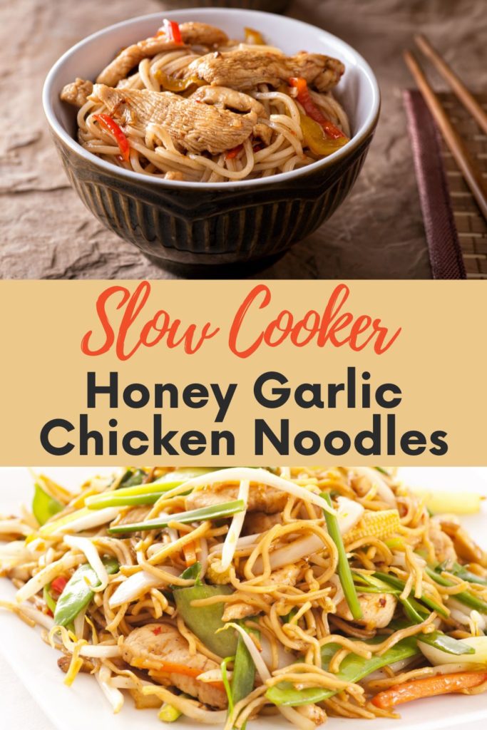 easy crockpot honey garlic chicken noodles