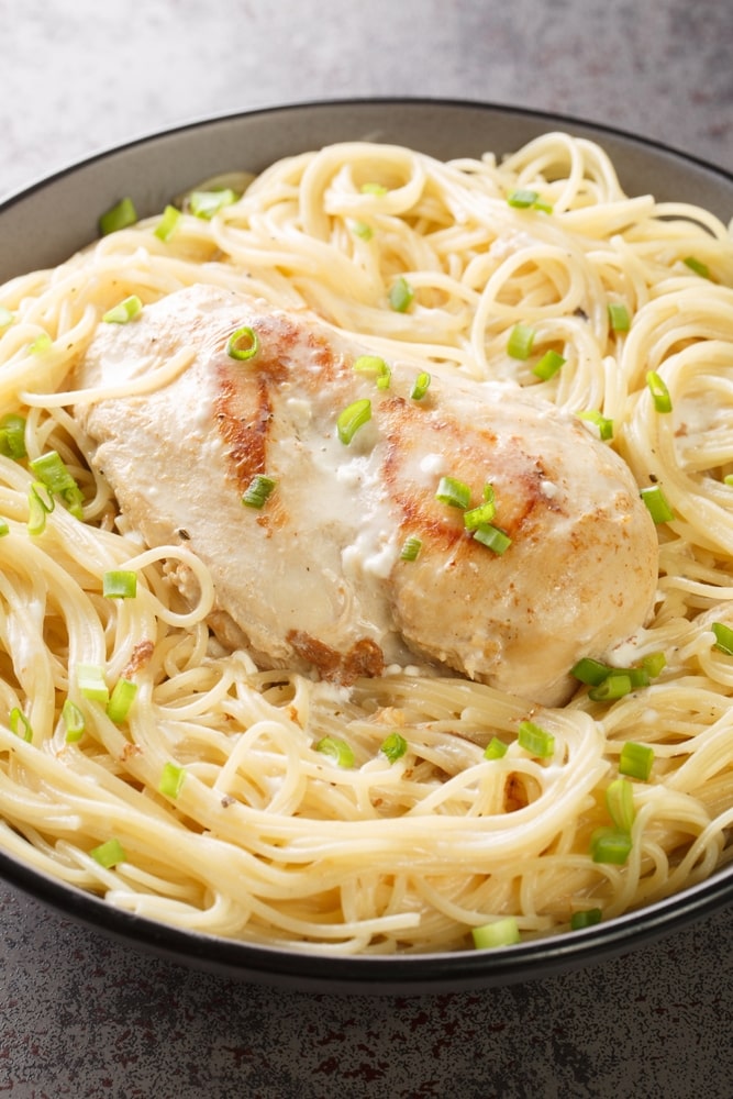 healthy golden chicken pasta