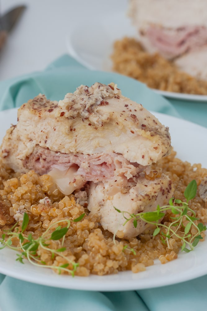 slow cooker chicken cordon bleu with stuffing
