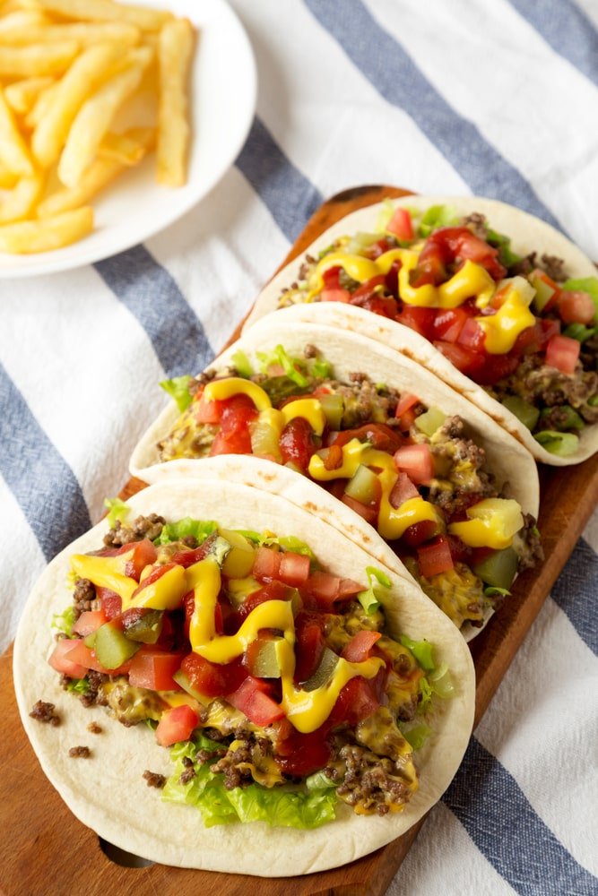 smashed Cheeseburger tacos