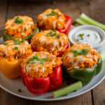 Keto Buffalo Chicken Stuffed Peppers