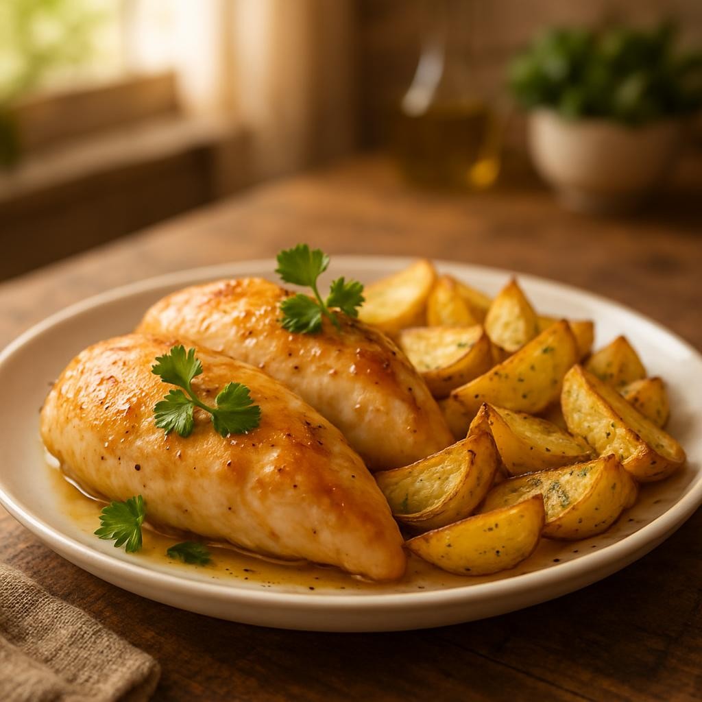 Baked Chicken Breasts and Potatoes