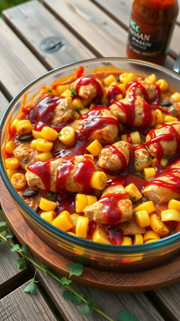 BBQ Chicken and Corn Casserole