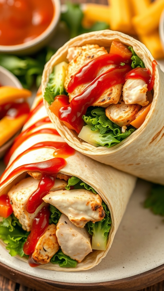 BBQ Chicken Wrap with Fresh Veggies