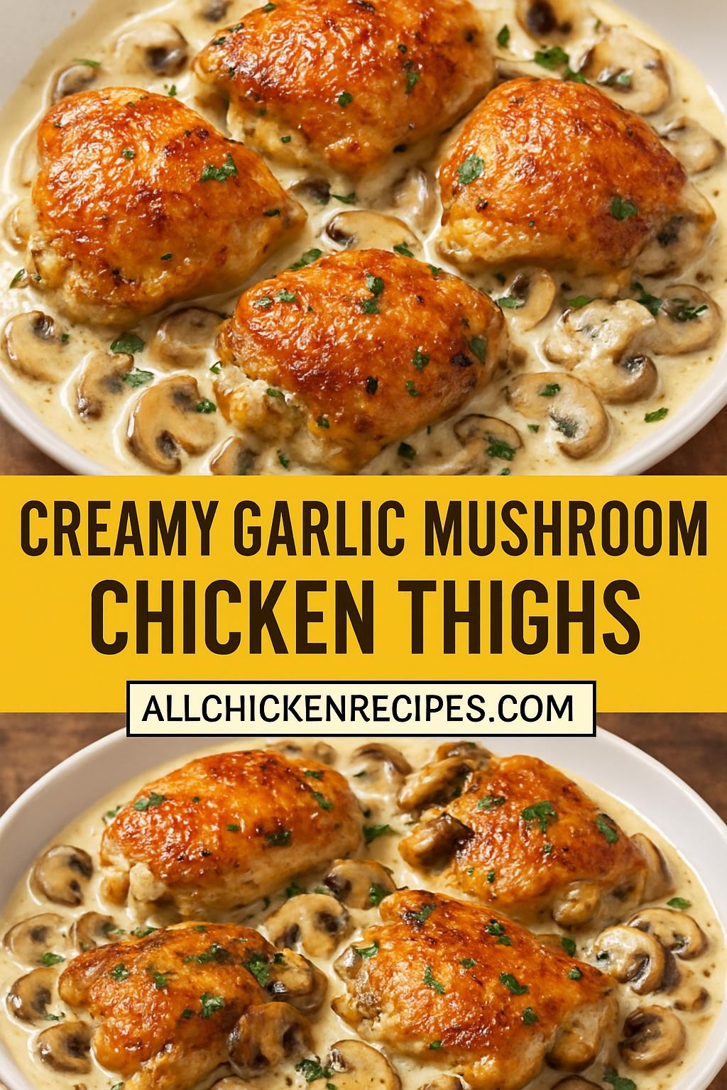Creamy Garlic Mushroom Chicken Thighs