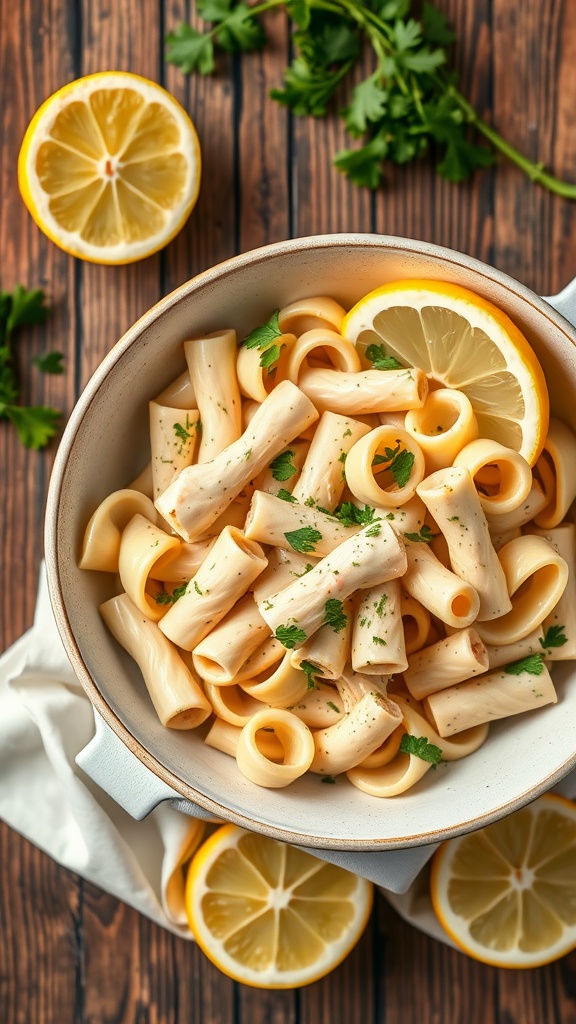 Creamy Lemon Alfredo Chicken Bowtie pasta dish