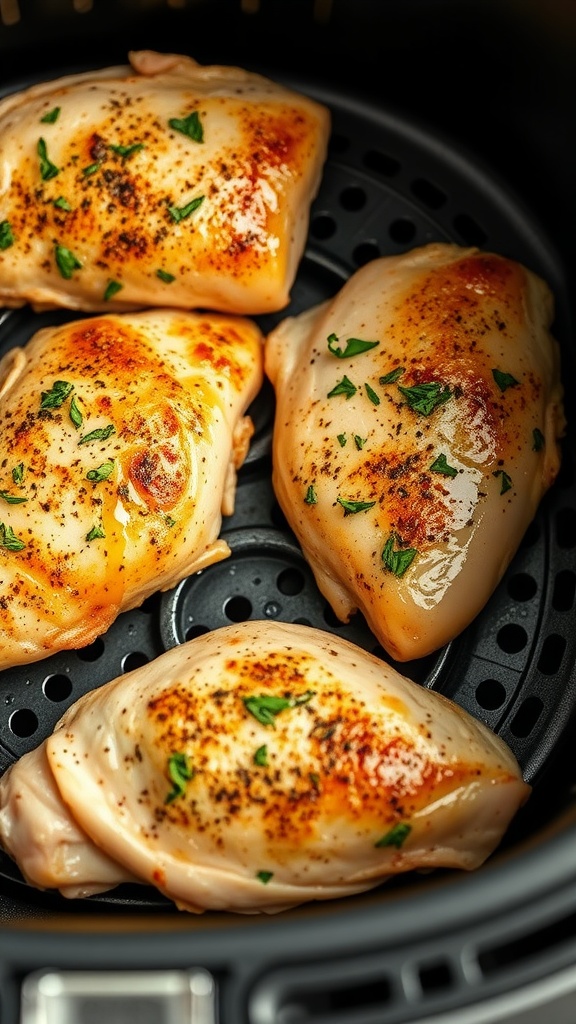 Herbed garlic air fryer chicken breasts