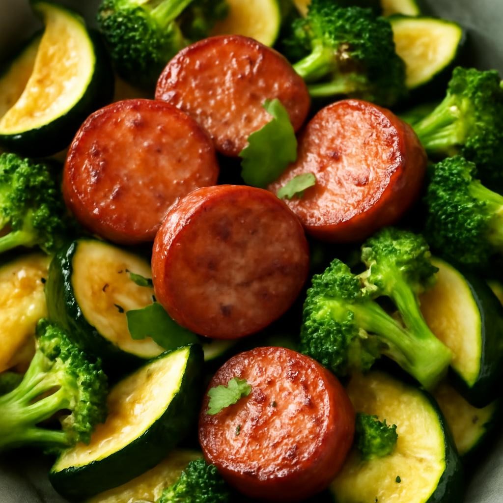 keto chicken sausage and Vegetable Skillet