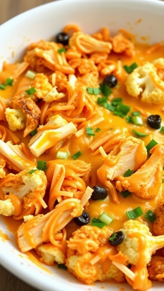 Delicious Keto Buffalo Chicken Cauliflower Casserole