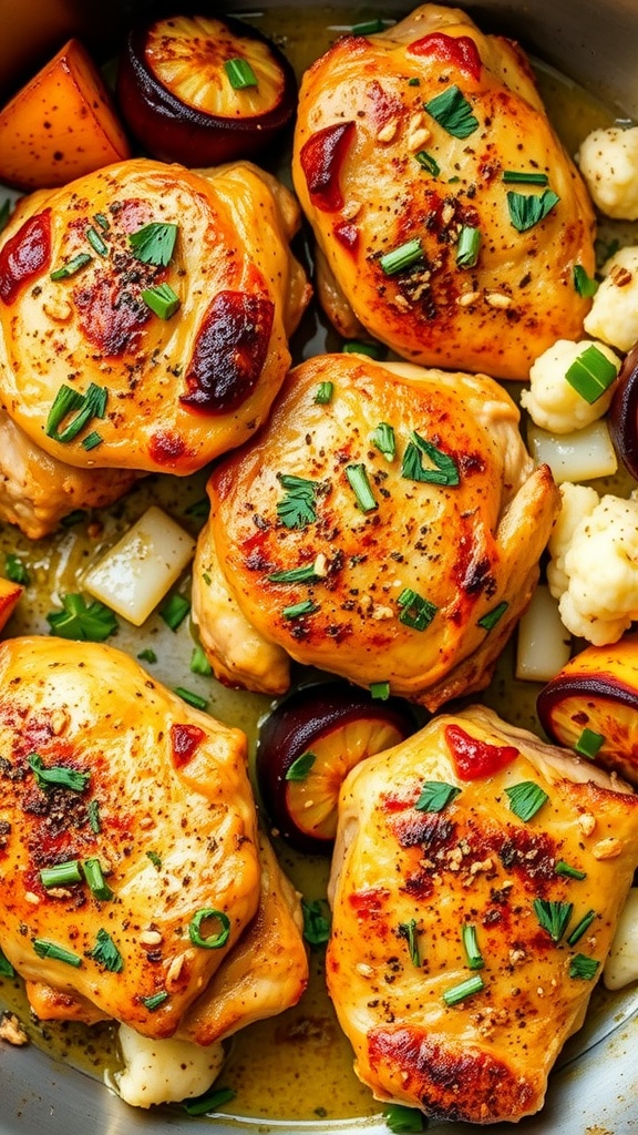 Keto lemon pepper chicken cooked in a skillet