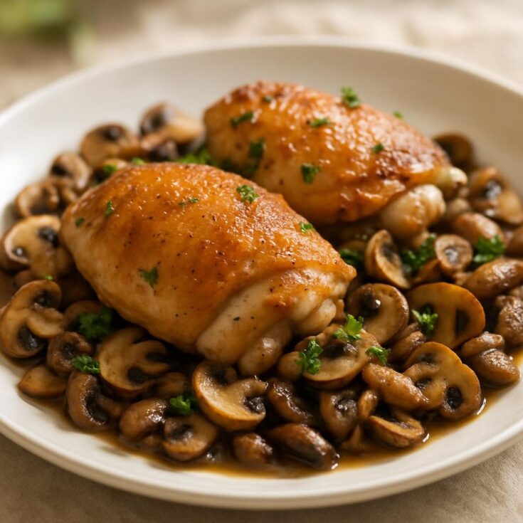 mushroom-chicken-thigh-recipe