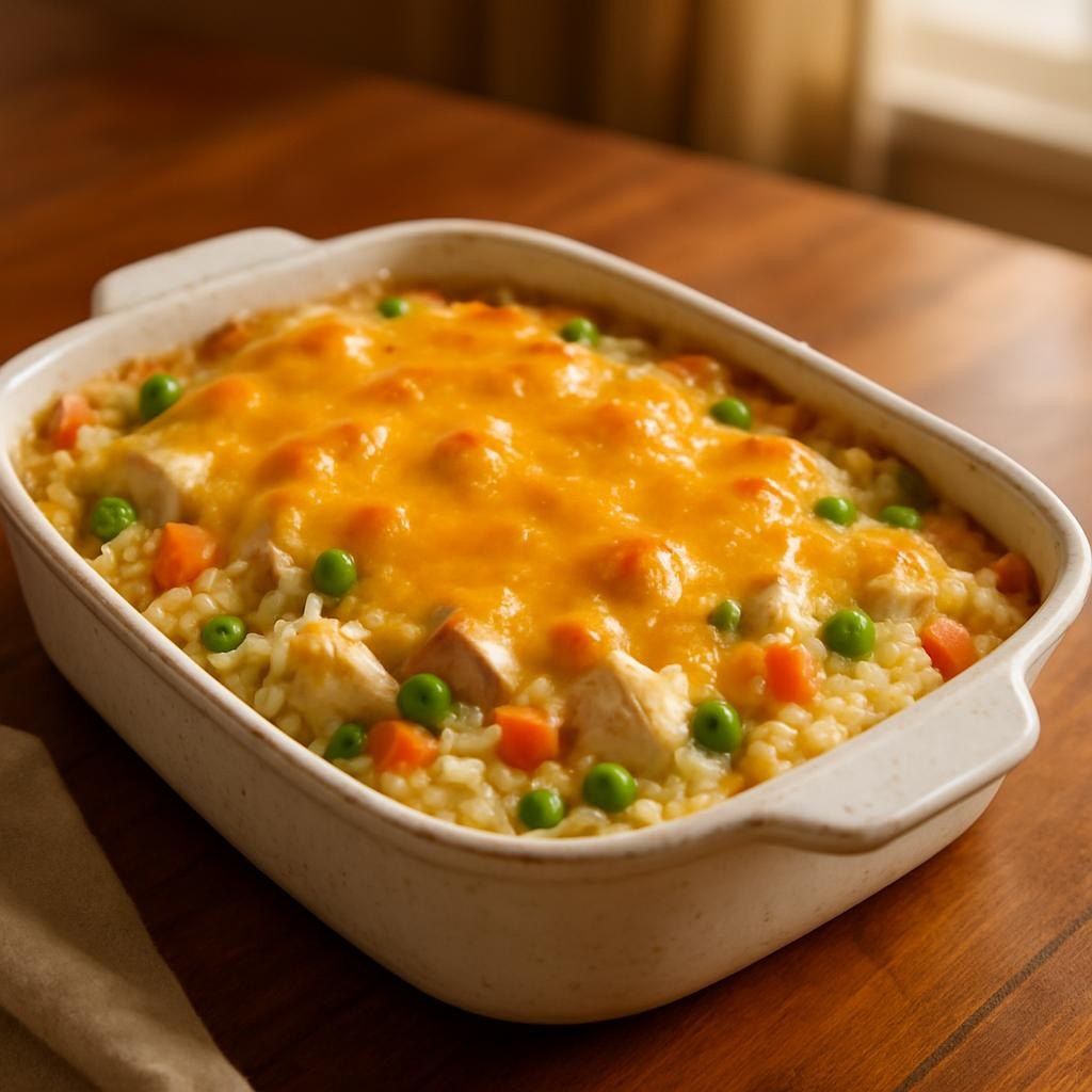Campbells Cheesy Chicken and Rice Casserole