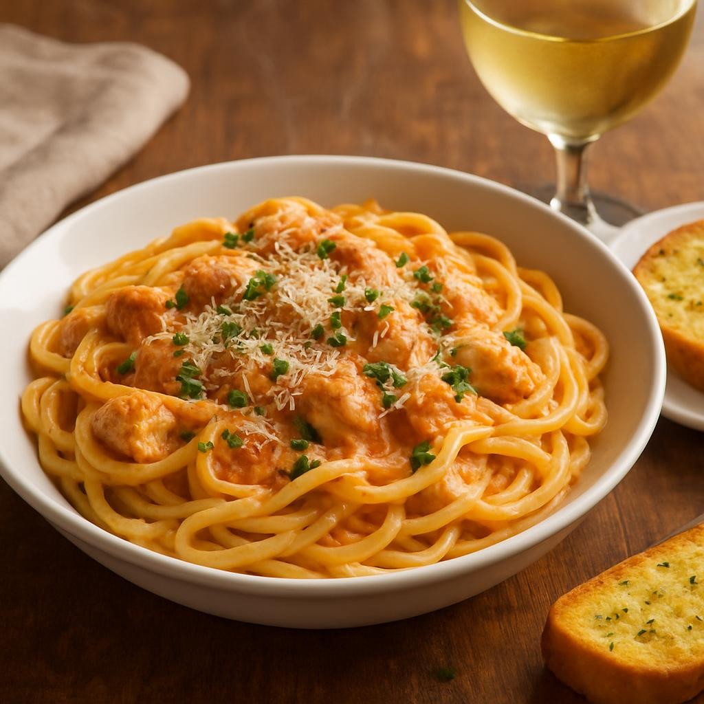 Crock-pot-Alfredo-Marinara-Chicken-Pasta