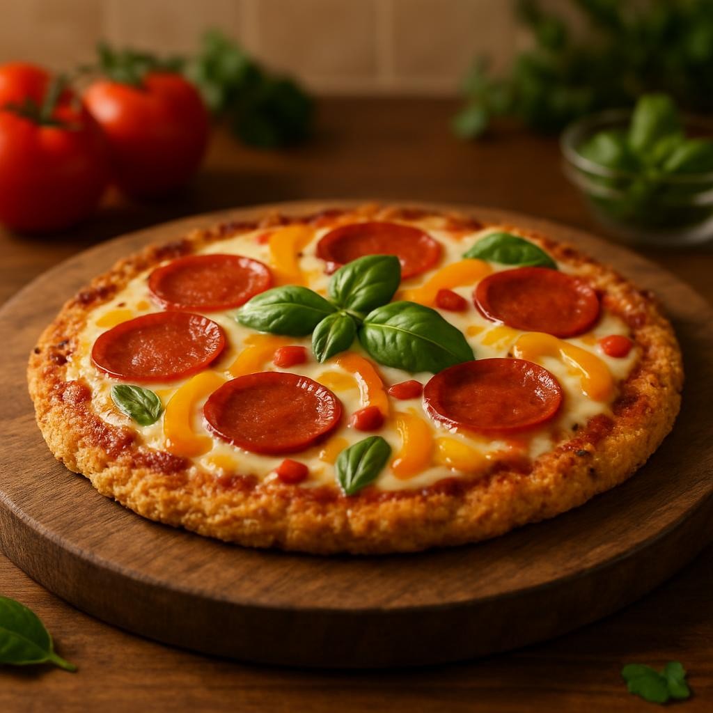 Keto Canned Chicken Crust Pizza