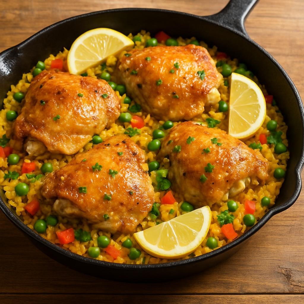 One Pan Spanish Chicken and Rice