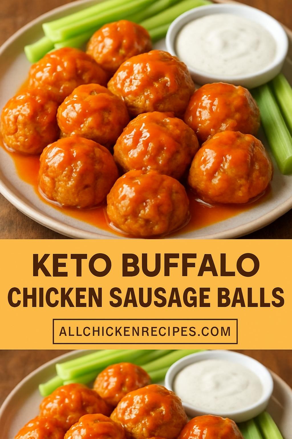 Keto Buffalo Chicken Sausage Balls