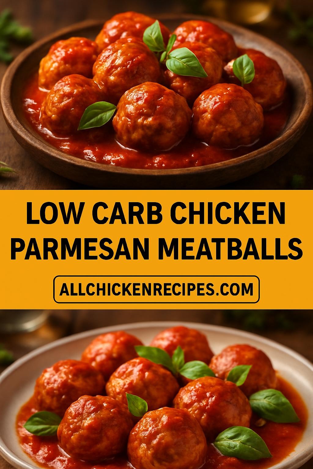 Low Carb Chicken Parmesan Meatballs