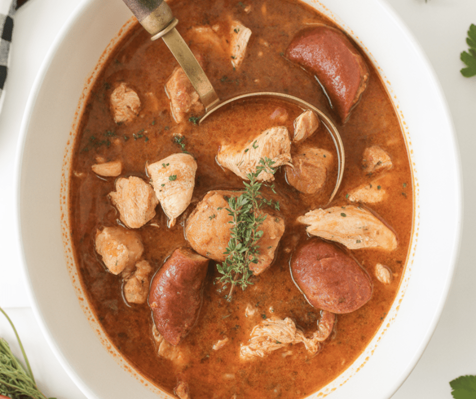 easy Crock Pot Chicken and Sausage Gumbo