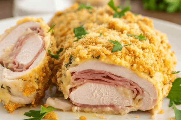 easy CrockPot Chicken Cordon Bleu