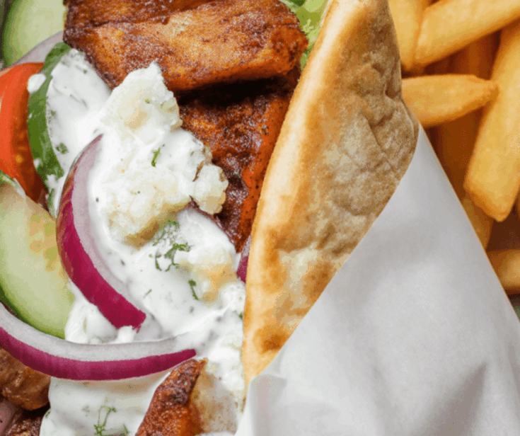 easy Greek Chicken Gyros with Tzatziki