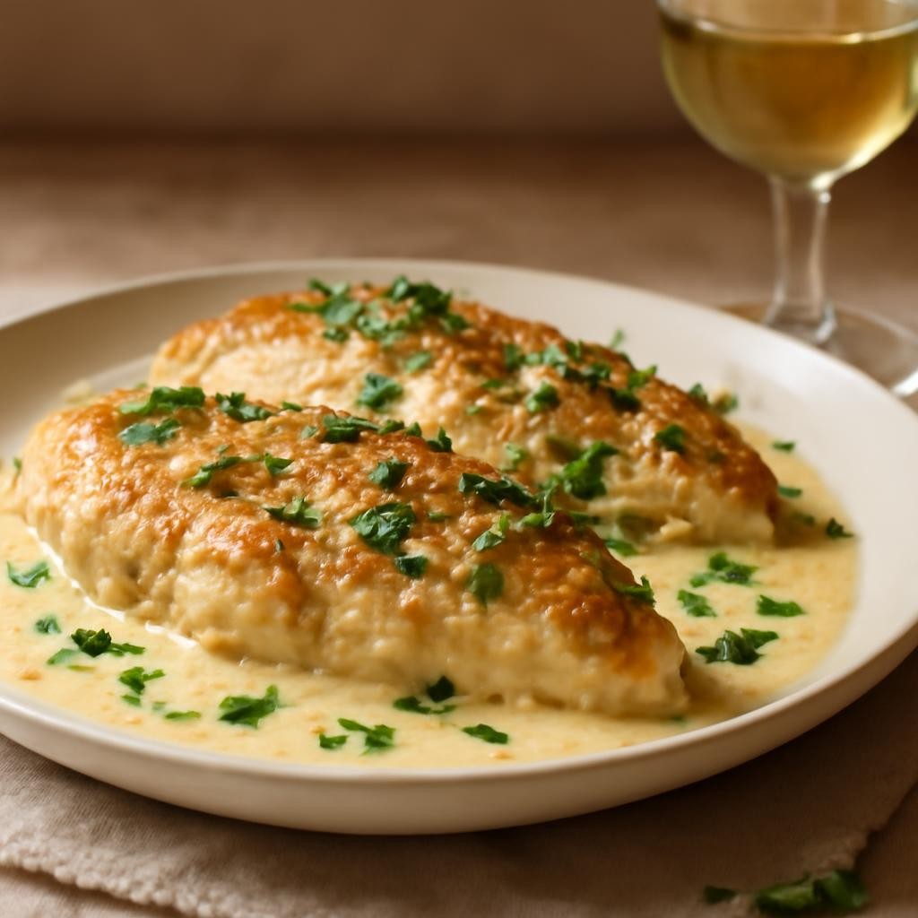 One Pan Creamy Garlic Chicken Breasts
