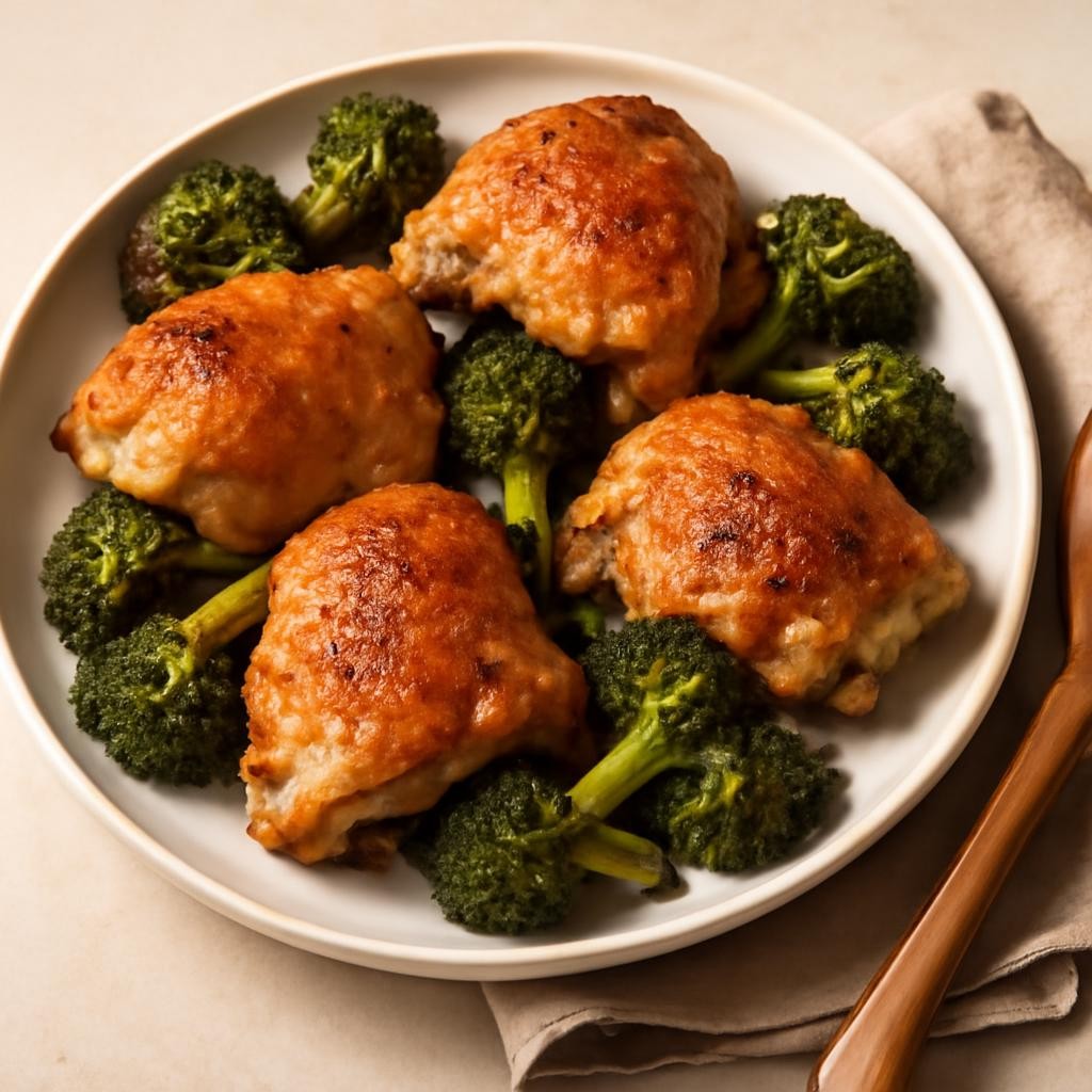 Sheet Pan Chicken Thighs with Broccoli