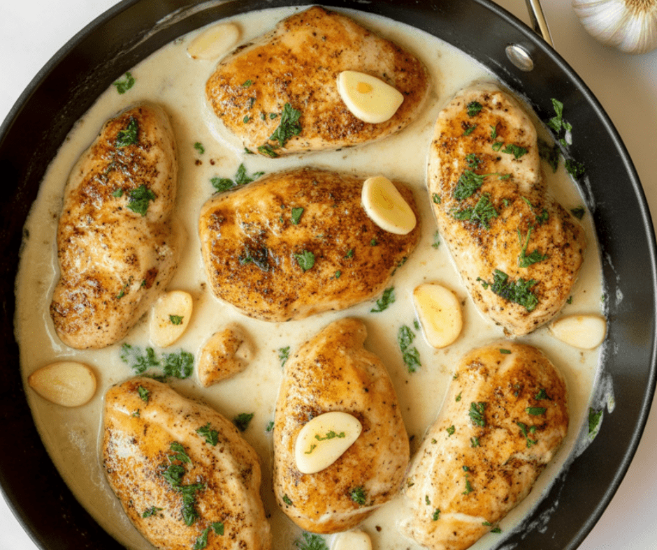 easy keto creamy garlic chicken easy keto creamy garlic chicken