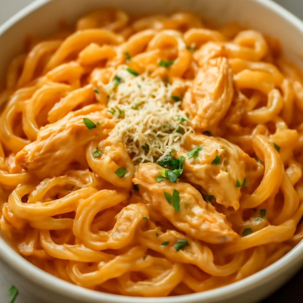 Crock pot Alfredo Marinara Chicken Pasta