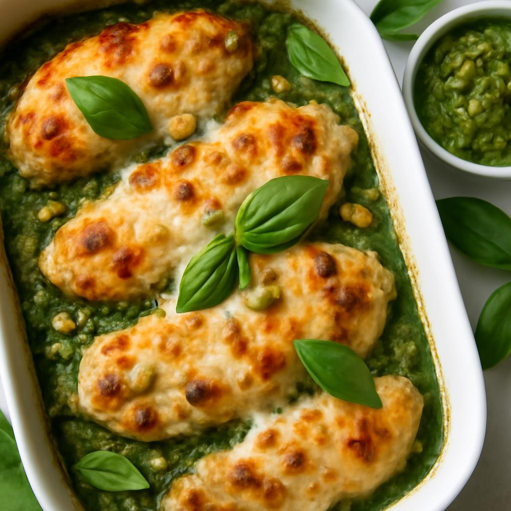 Low Carb Chicken Pesto Bake