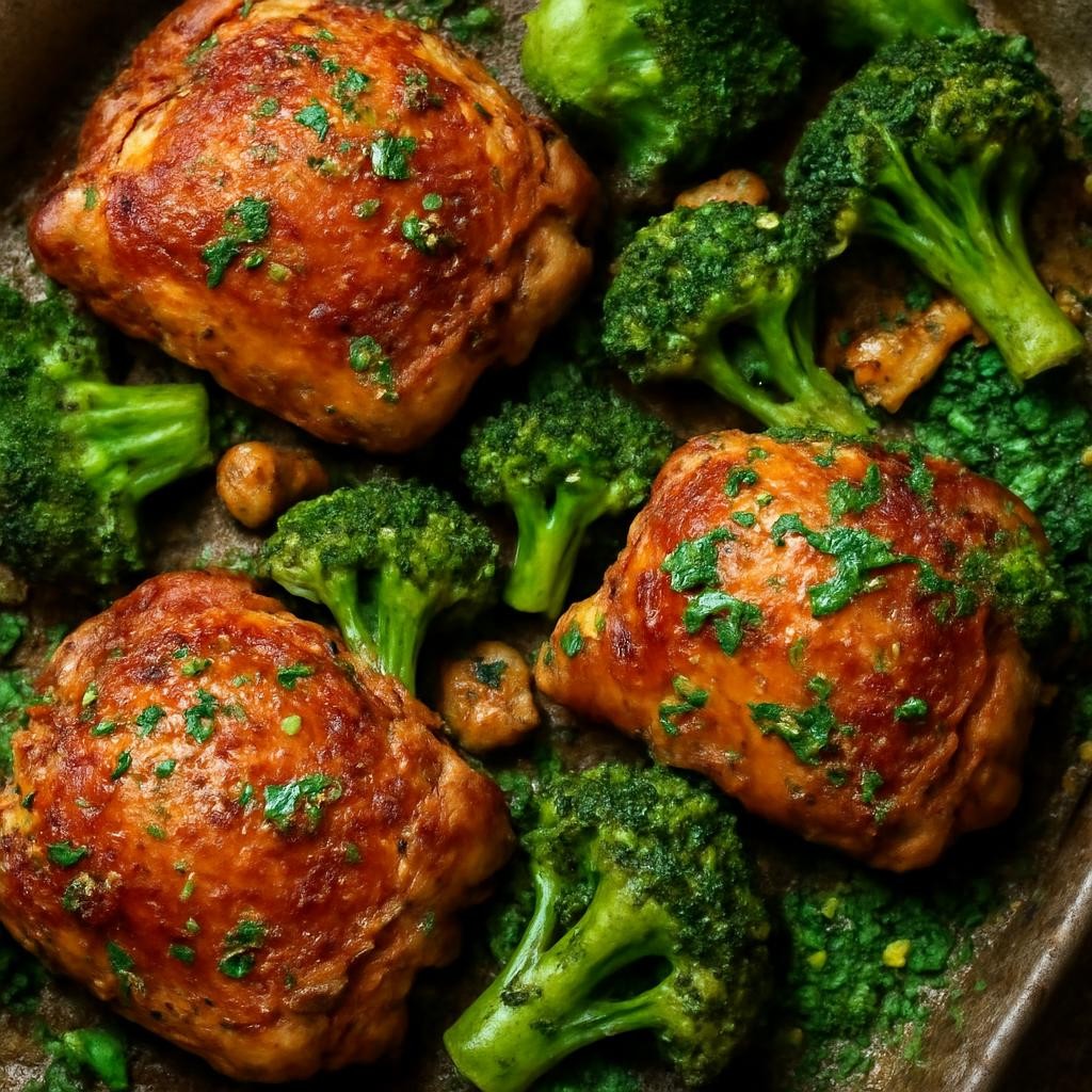 Sheet Pan Chicken Thighs with Broccoli