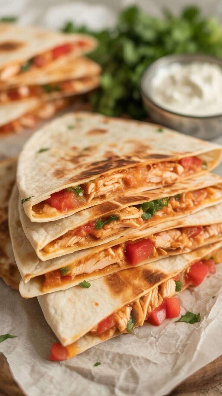 Crockpot Chicken Quesadillas