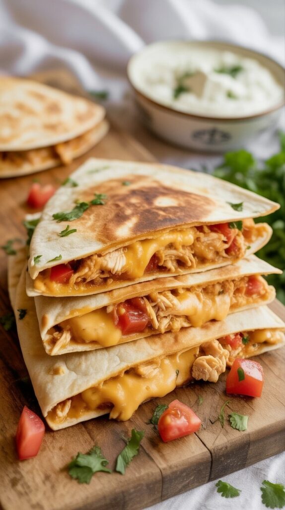 Crockpot Chicken Quesadillas