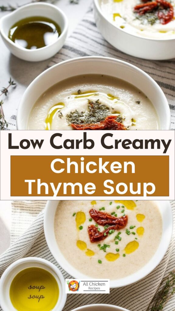 Low Carb Creamy Chicken Thyme Soup