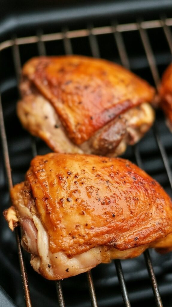 Air Fryer Bone-In Crispy Chicken Thighs